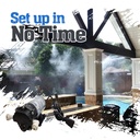 Mistcooling Residential Misters for Outside Patio - Outdoor Misting System with 12 Nozzles, 200PSI Booster Pump, Calcium Filter, 50ft. Flexible Tubing - Mister System Kit for Porch, Poolside, Backyard