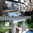 Mistcooling Residential Misters for Outside Patio - Outdoor Misting System with 12 Nozzles, 200PSI Booster Pump, Calcium Filter, 50ft. Flexible Tubing - Mister System Kit for Porch, Poolside, Backyard