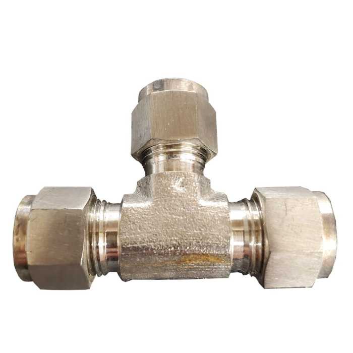 3/8" Stainless Steel 3-Way Tee – High-Strength Pipe Connector
