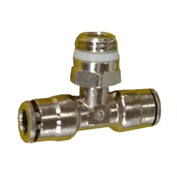 Misting Pump Tee- Push Lock Swivel Thread 1/4 Inch Male Thread - 3/8 Inch Push Lock
