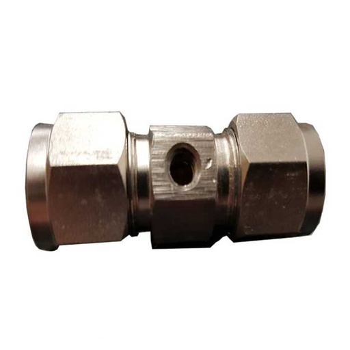 [MC59320] Stainless Steel Compression Tee - 3/8 Inch with 10/24 Nozzle Thread - Stainless Steel Parts | Stainless Steel Fittings