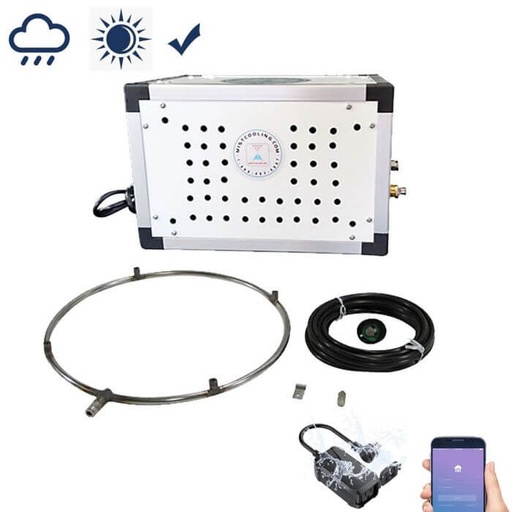 [MC23020] Fan Misting Kit with High-Pressure Misting Pump & Mist Fan Ring – Ultimate Cooling Solution for Fan Misting Systems